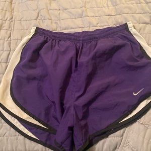 Purple and white nike drifit shorts size medium